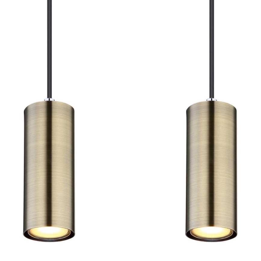 Globo - Luster na užetu 4xGU10/35W/230V crna/mesing