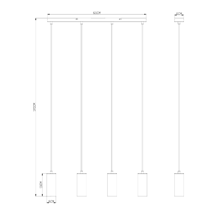 Globo - Luster na sajli 4xGU10/35W/230V bijela