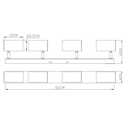 Globo - Reflektorska svjetiljka 4xGU10/35W/230V crna/mesing