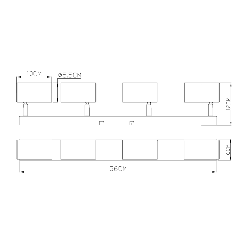 Globo - Reflektorska svjetiljka 4xGU10/35W/230V crna/mesing