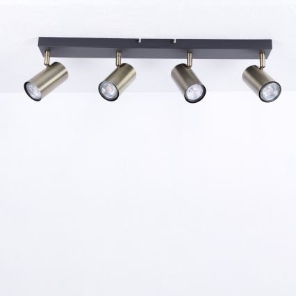 Globo - Ugradbena svjetiljka 4xGU10/35W/230V crna/mesing