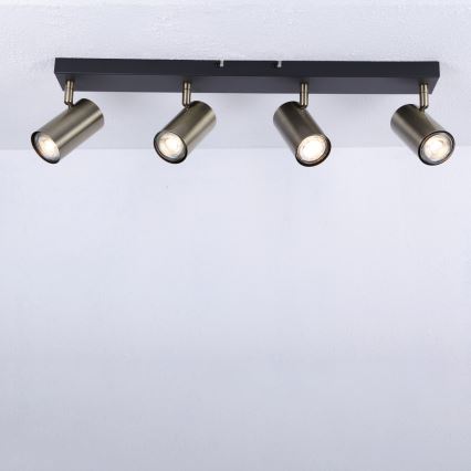 Globo - Ugradbena svjetiljka 4xGU10/35W/230V crna/mesing