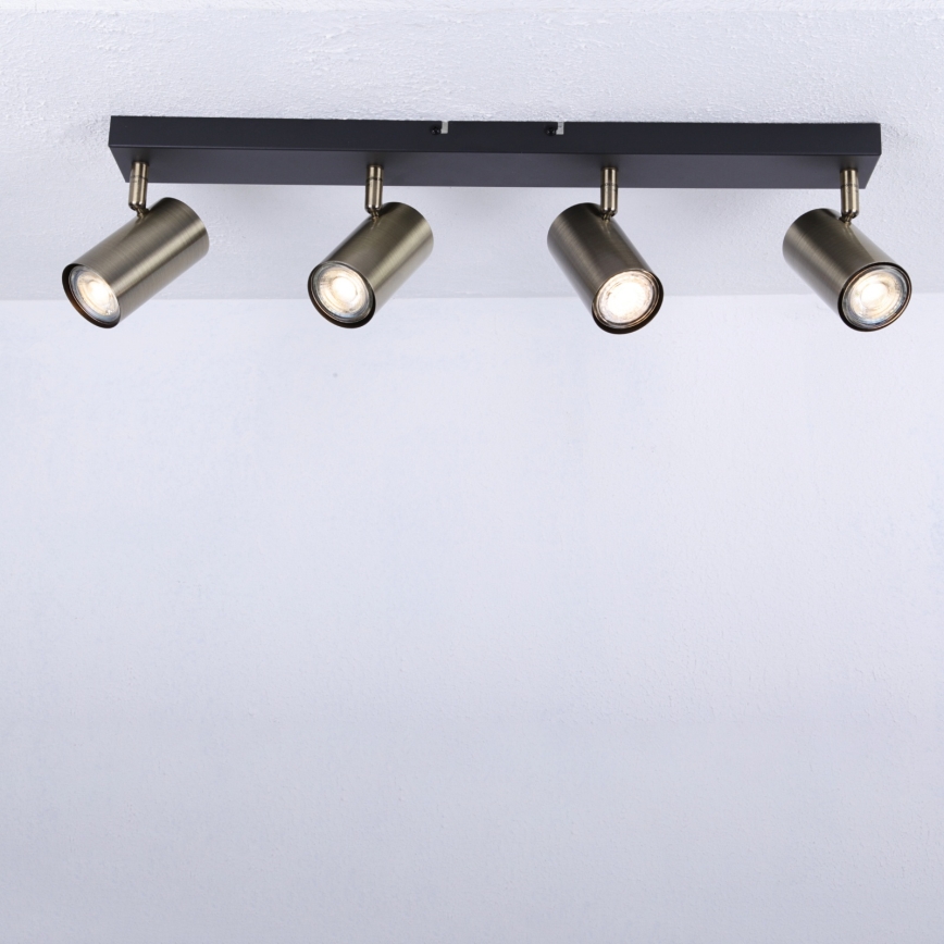 Globo - Ugradbena svjetiljka 4xGU10/35W/230V crna/mesing