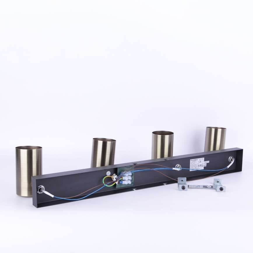 Globo - Ugradbena svjetiljka 4xGU10/35W/230V crna/mesing