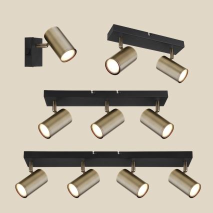 Globo - Ugradbena svjetiljka 4xGU10/35W/230V crna/mesing