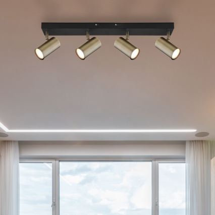 Globo - Ugradbena svjetiljka 4xGU10/35W/230V crna/mesing