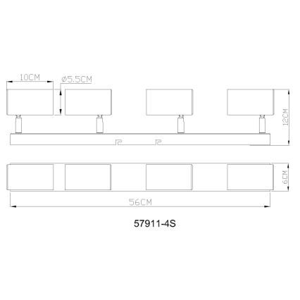 Globo - Reflektorska svjetiljka 4xGU10/25W/230V