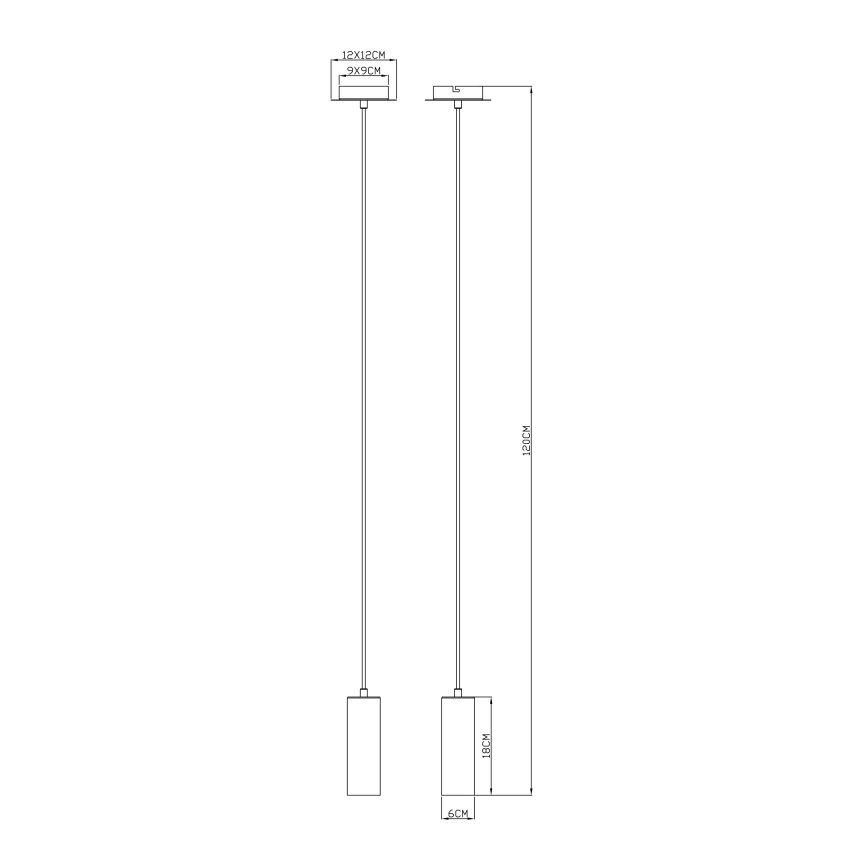 Globo - Luster na sajli 1xGU10/35W/230V crna