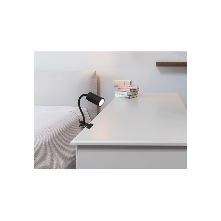 Globo - Fleksibilna lampa s kvačicom 1xGU10/25W/230V crna