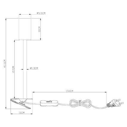Globo - Fleksibilna lampa s kvačicom 1xGU10/25W/230V siva/smeđa