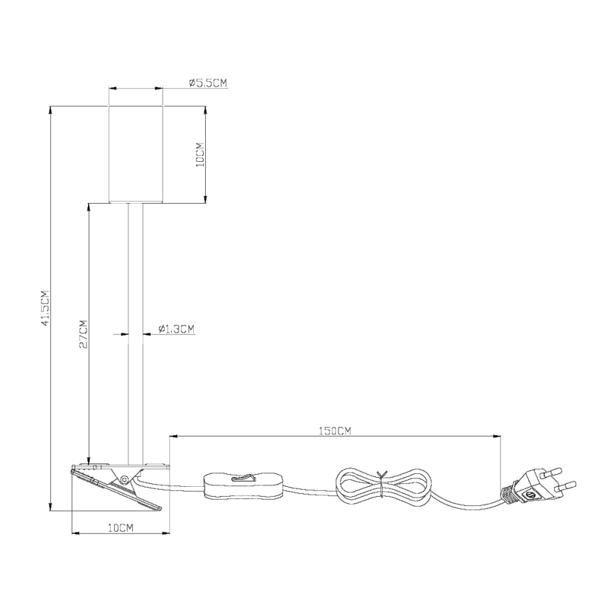 Globo - Fleksibilna lampa s kvačicom 1xGU10/25W/230V siva/smeđa