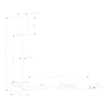 Globo - Fleksibilna lampa s kvačicom 1xGU10/25W/230V bijela