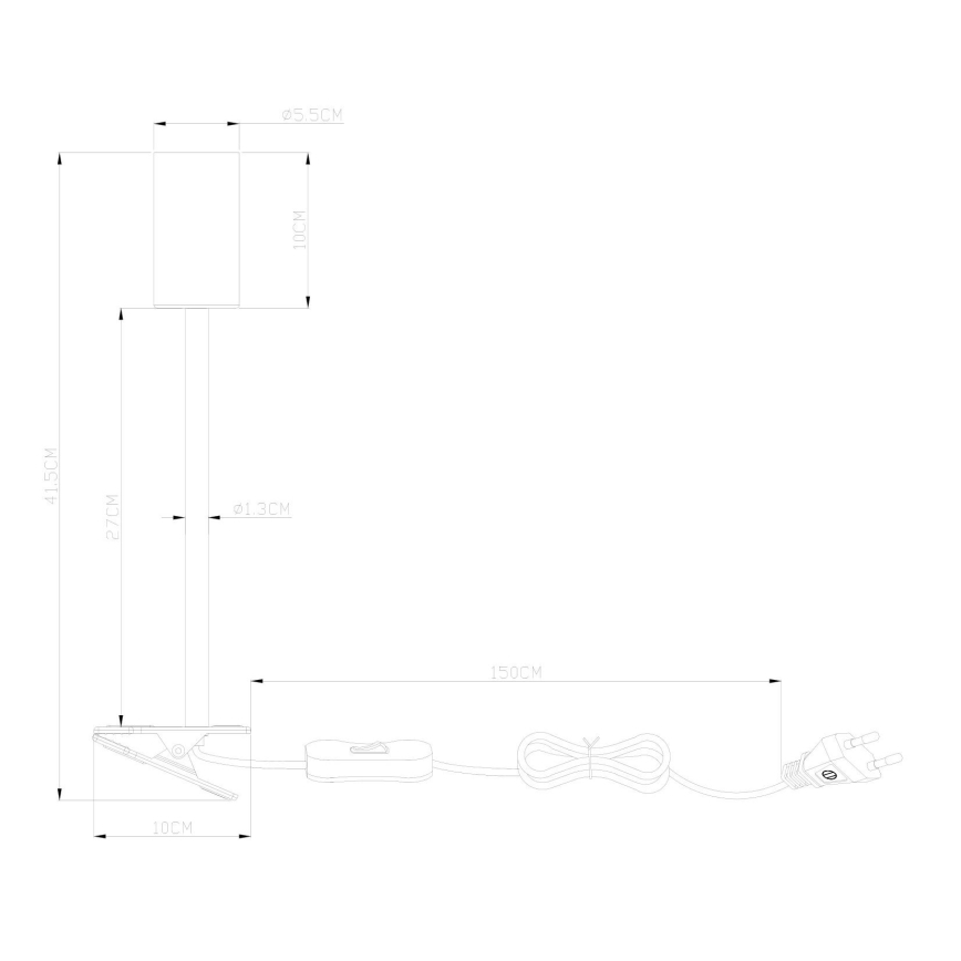 Globo - Fleksibilna lampa s kvačicom 1xGU10/25W/230V bijela