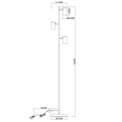 Globo - Podna lampa 3xGU10/5W/230V siva