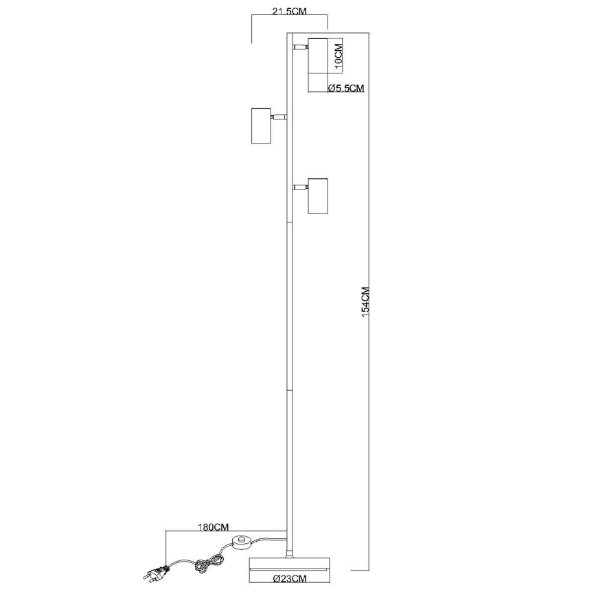 Globo - Podna lampa 3xGU10/5W/230V siva
