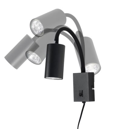 Globo - Fleksibilna zidna lampa 1xGU10/25W/230V crna