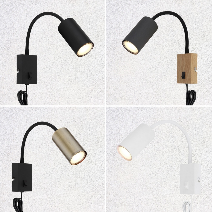 Globo - Fleksibilna zidna lampa 1xGU10/25W/230V crna