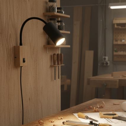 Globo - Fleksibilna zidna lampa 1xGU10/25W/230V siva/smeđa