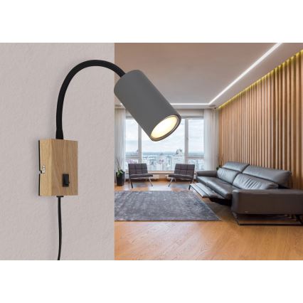 Globo - Fleksibilna zidna lampa 1xGU10/25W/230V siva/smeđa