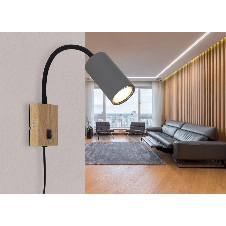 Globo - Fleksibilna zidna lampa 1xGU10/25W/230V siva/smeđa