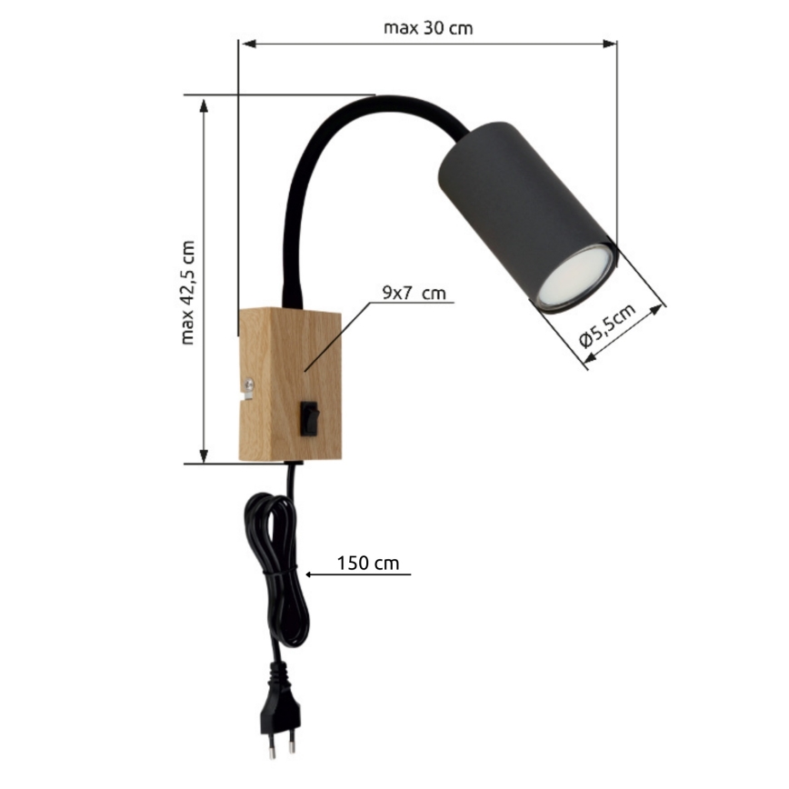 Globo - Fleksibilna zidna lampa 1xGU10/25W/230V siva/smeđa