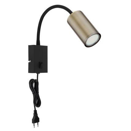 Globo - Fleksibilna zidna lampa 1xGU10/25W/230V crna/mesing