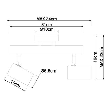 Globo - Ugradbena svjetiljka 2xGU10/5W/230V drvo/metal