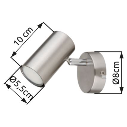 Globo - Zidna reflektorska svjetiljka 1xGU10/25W/230V mat krom