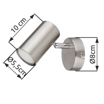 Globo - Zidna reflektorska svjetiljka 1xGU10/25W/230V mat krom