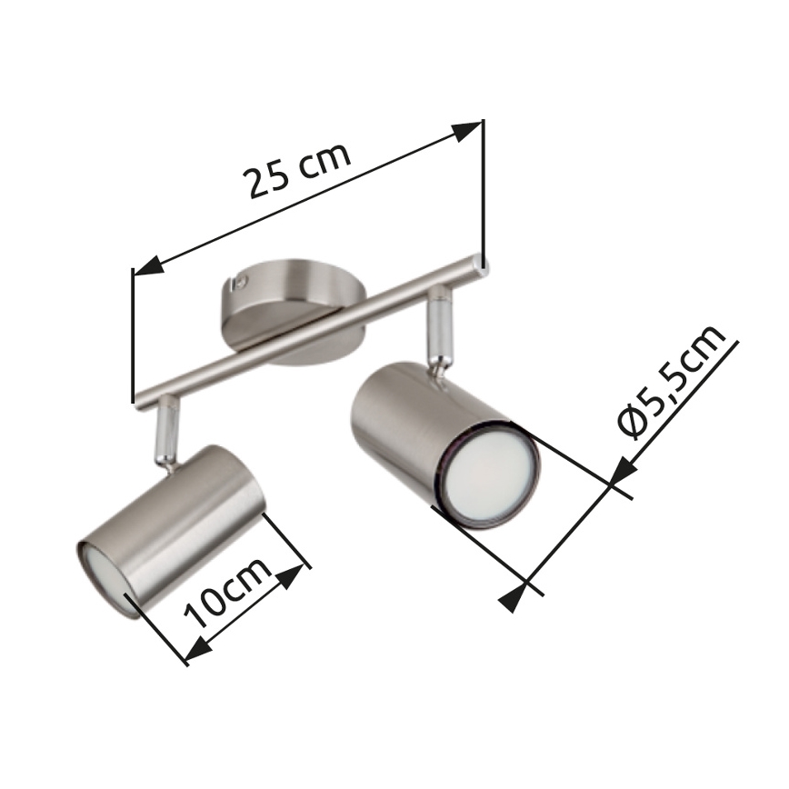 Globo - Reflektorska svjetiljka 2xGU10/25W/230V mat krom