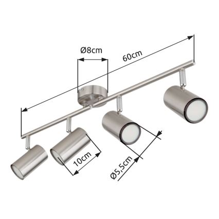 Globo - Reflektorska svjetiljka 4xGU10/25W/230V mat krom