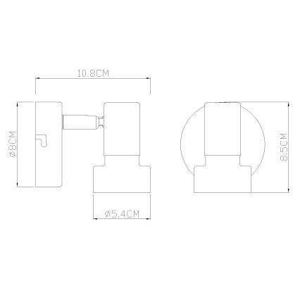 Globo - Zidna reflektorska svjetiljka 1xGU10/25W/230V crna/zlatna