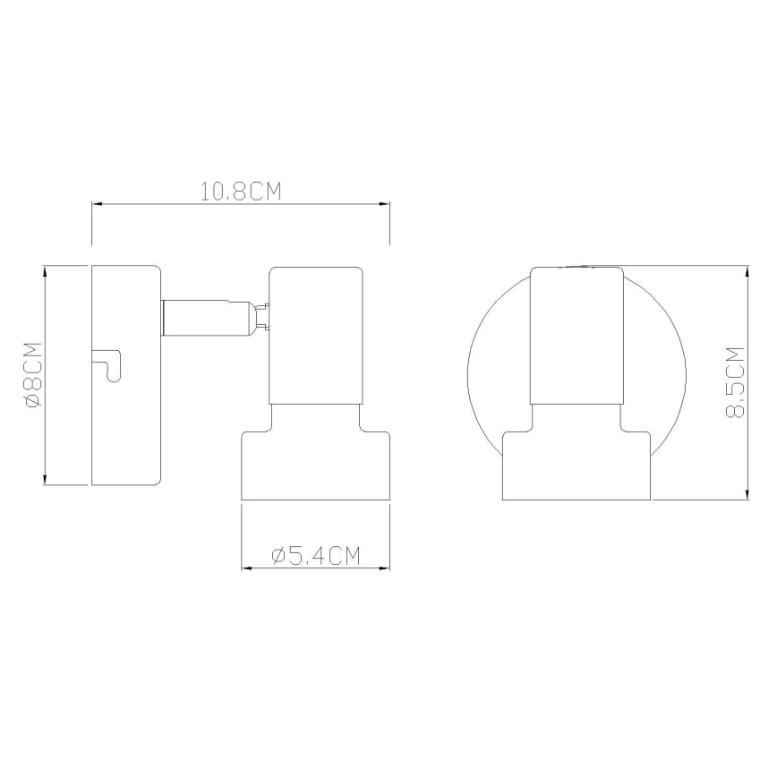 Globo - Zidna reflektorska svjetiljka 1xGU10/25W/230V crna/zlatna