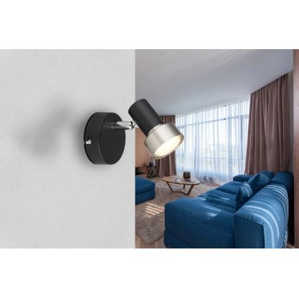 Globo - Zidna reflektorska svjetiljka 1xGU10/25W/230V crna/srebrna
