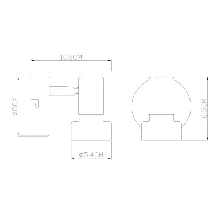 Globo - Zidna reflektorska svjetiljka 1xGU10/25W/230V crna/srebrna