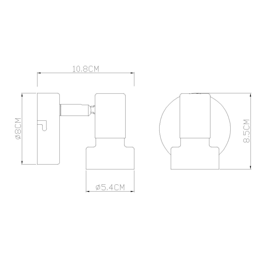 Globo - Zidna reflektorska svjetiljka 1xGU10/25W/230V crna/srebrna