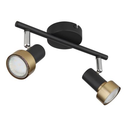 Globo - Reflektorska svjetiljka  2xGU10/25W/230V crna/zlatna