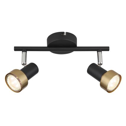 Globo - Reflektorska svjetiljka  2xGU10/25W/230V crna/zlatna