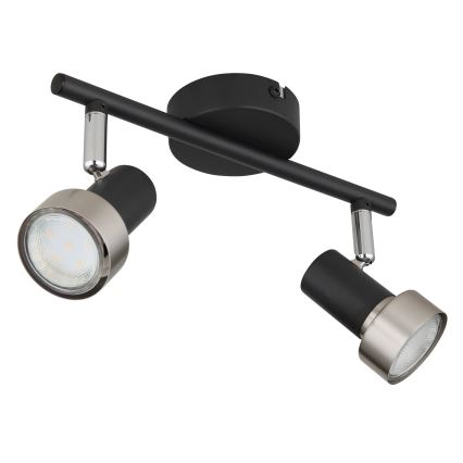 Globo - Reflektorska svjetiljka  2xGU10/25W/230V crna/srebrna