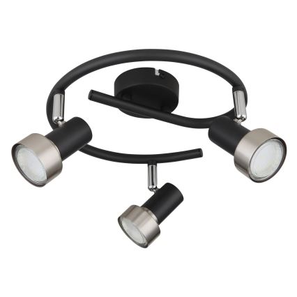 Globo - Reflektorska svjetiljka  3xGU10/25W/230V crna/srebrna