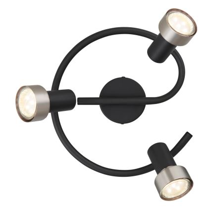 Globo - Reflektorska svjetiljka  3xGU10/25W/230V crna/srebrna
