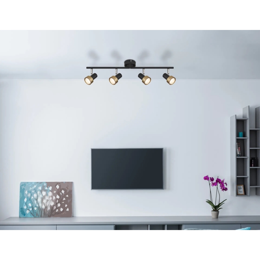 Globo - Reflektorska svjetiljka  4xGU10/25W/230V crna/zlatna
