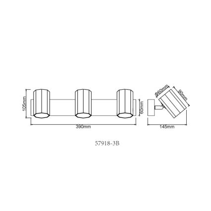 Globo - Reflektorska svjetiljka 3xGU10/25W/230V crna
