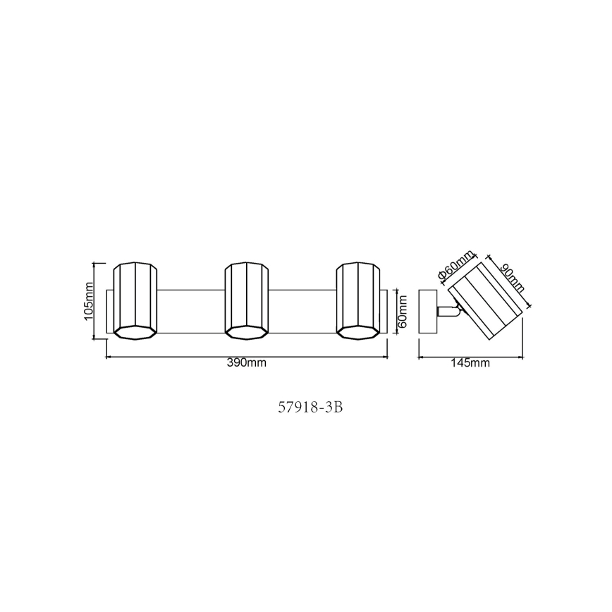 Globo - Reflektorska svjetiljka 3xGU10/25W/230V crna
