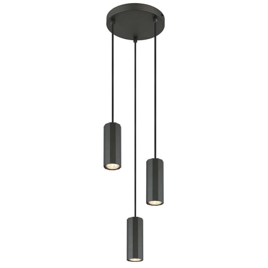 Globo - Luster na sajli 3xGU10/25W/230V crna