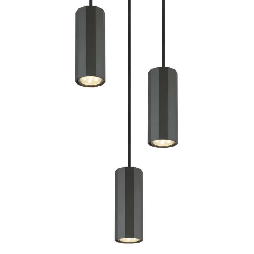 Globo - Luster na sajli 3xGU10/25W/230V crna