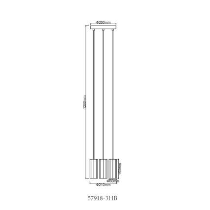 Globo - Luster na sajli 3xGU10/25W/230V crna