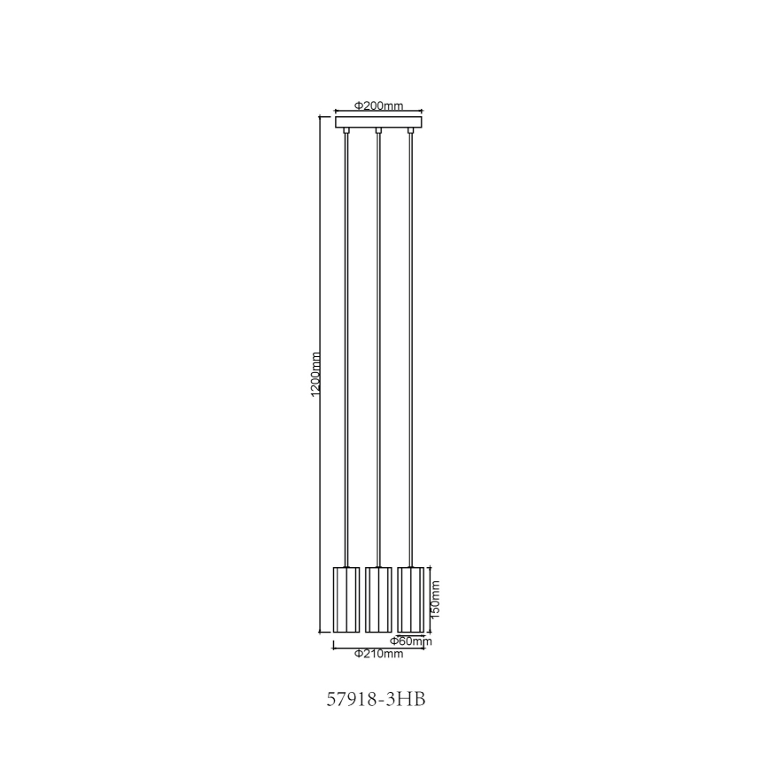 Globo - Luster na sajli 3xGU10/25W/230V crna