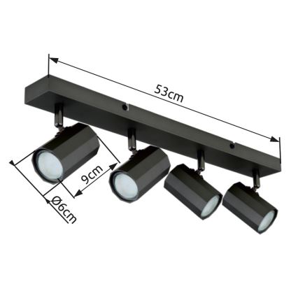 Globo - Reflektorska svjetiljka 4xGU10/25W/230V crna