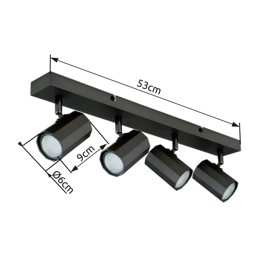Globo - Reflektorska svjetiljka 4xGU10/25W/230V crna